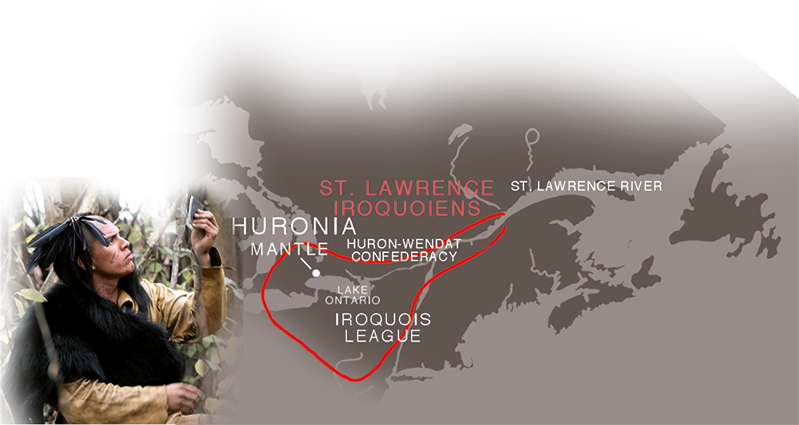 Huron bat burdinazko aizkorarekin.