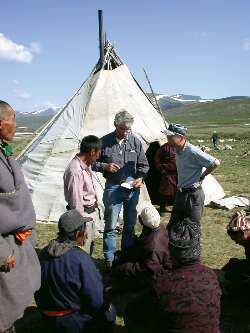 W. Fitzhugh at camp in northern Mongolia.