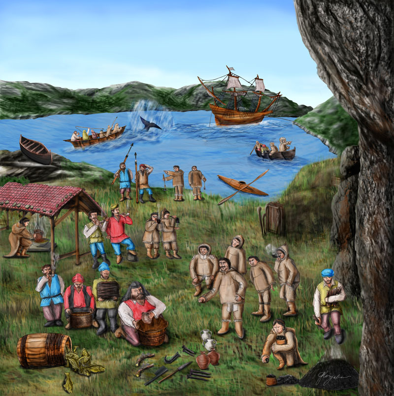 Naif interpretazioa Euskaldunen eta Inuiten kokalekuan izaniko tratu, truke eta harremanei buruz. Petit Mecatina. © Yabe.