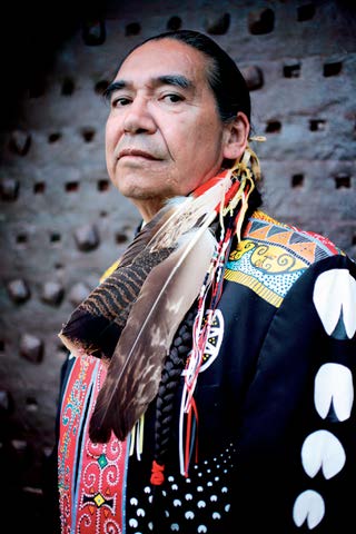 Dr. Stephen Keptin Augustine. The celebration jacket is a copy of an original created in the 16th century, copying the one of a whaler's captain. ©Xabi Otero.